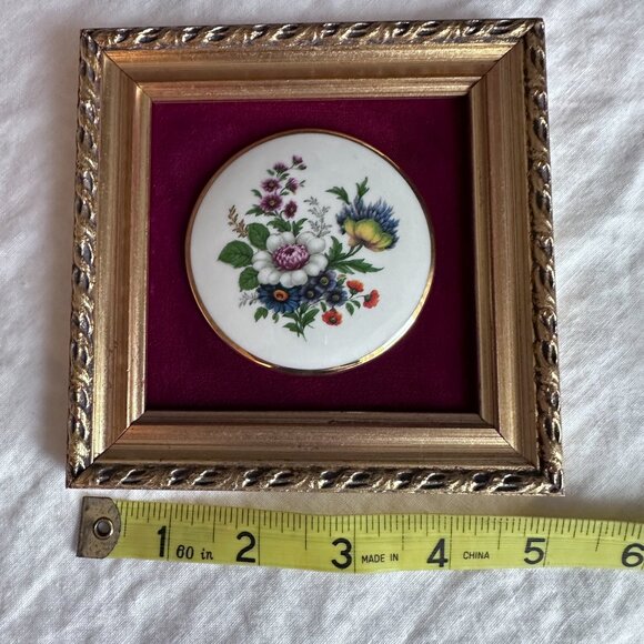 Vintage Italian Miniature Picture On Porcelain Framed Art. 5”x5” - Picture 6 of 8